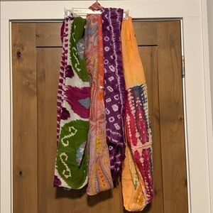 4 Scarves infinity Tassles tie dye Eye Kat Paisley Pastels Jewell tones Bohemian